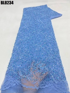 Giá bán buôn Gradient Bridal Guatemala đính cườm ren với sequins thêu lưới ren pháp Ren Vải cho đám cưới - Product Image 3