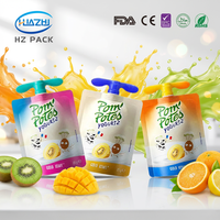 Pochettes personnalisées avec bec verseur et bouchon champignon Doypack – Sacs en plastique pour aliments pour bébés, purées de fruits, yaourts, jus, lait – Emballage de qualité alimentaire
