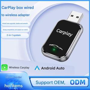 Adaptador Inalámbrico 2 en 1 <span class=keywords><strong>para</strong></span> CarPlay y <span class=keywords><strong>Android</strong></span> Auto, Adaptador de Conexión Automática de Baja Latencia Compatible con Todos los Modelos de Automóviles. - Product Image 3