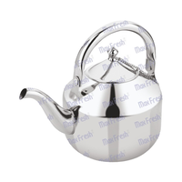 Bouilloire à thé en acier inoxydable de haute qualité Maxfresh, cafetière au design classique, écologique, 1200 ml, argent, boîte cadeau avec logo personnalisé