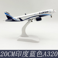 Modèle d'avion en métal moulé sous pression IndiGo Airbus A320neo à l'échelle 1/200 de 18 cm avec train d'atterrissage