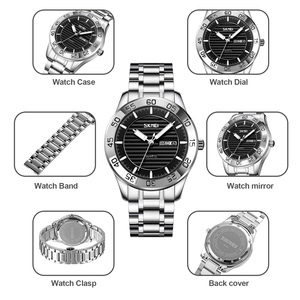Men's round chronograph <b>watch</b> Luxury stainless steel wristwatch 30M waterproof quartz <b>watch</b> - Product Image 1