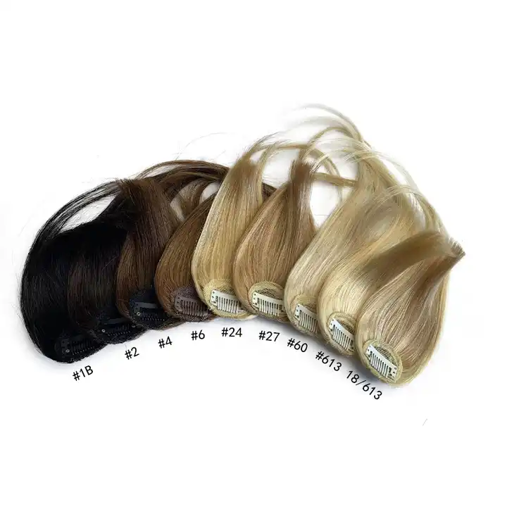 Clip in Bangs Natural Black Bangs Clip in Fringe Hair Extensions Remy Human  Hair with Temples Natural Color for Women