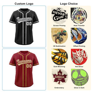 Maillot de baseball et de softball unisexe pour adultes, 100 % polyester, respirant, impression d'équipe, col en V, 220 g, uniforme de softball personnalisé OEM - Product Image 2