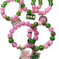 Customized Pink and Green Rhinestones Beads for Women
