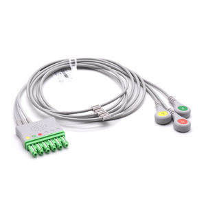 ECG สายเคเบิลอิเล็กโทรดสำหรับเครื่อง5สายพร้อมปุ่มสแน็ป IEC - Product Image 2