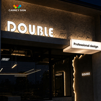 Letrero Personalizado Carrey para Negocios, Salón de Belleza, Tienda, Letreros LED Iluminados para Exteriores Resistentes al Agua, Letras de Canal 3D, Logotipo