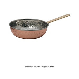Hammered Copper Frying <b>Pan</b> with Long <b>Handle</b> Ø 14 cm - Product Image 3
