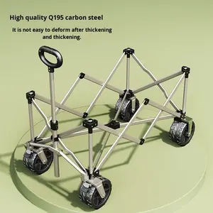 Carrito Plegable de Cuatro Ruedas con Estructura de Acero al Carbono Oxford, Diseño Portátil de Alta Calidad |   Uso en Múltiples Escenarios, Campamento al Aire Libre - Product Image 2