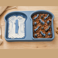 Bols d'alimentation pour chien en silicone réglables, design puzzle moderne avec ventouses pour une utilisation en intérieur, disponibles en tailles petite et grande