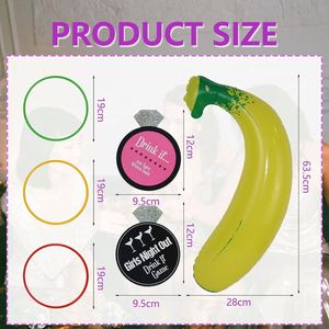 Juego de Fiesta de Despedida de Soltera en Oferta con Juego de Lanzamiento de Anillos Inflables de Plátano, Tarjeta de Beber y Póster para Adultos - Product Image 4