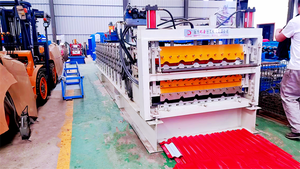 3 trong 1 ba lớp mái đá phiến kim loại ngói Máy làm hình thang sóng ibr tấm mái cuộn hình thành giá máy - Product Image 4