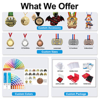 Médailles de récompense personnalisées plaquées or poli miroir avec boîte en velours pour cérémonie de remise des trophées