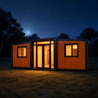 Casa Contenedor Expandible de Doble Ala, Plegable, Prefabricada, con Acabado de Madera, Casa Móvil, Casa Contenedor Expandible Prefabricada