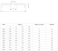 Aimant à base de ferrite en céramique C8 de différentes tailles anticorrosion chromé permanent RB30 RB40 RB50 RB60 RB70 RB80 RB90