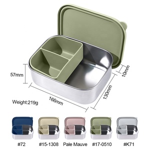 Snack <span class=keywords><strong>container</strong></span> thực phẩm 304 thép không gỉ rò rỉ bằng chứng <span class=keywords><strong>container</strong></span> kín Bento Hộp Ăn Trưa với Silicone nắp hộp ăn trưa cho người lớn trẻ em - Product Image 3