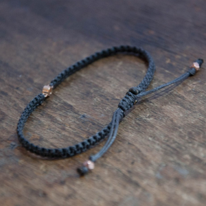 Cera al por mayor cadena de pulsera de plata s925 de los hombres de las mujeres negro hecho a mano pulsera - Product Image 4