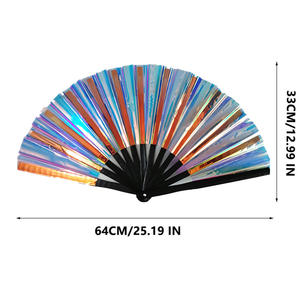 Éventail brillant personnalisé 33cm Chorégraphie Éventails spéciaux à mouvement synchronisé - Product Image 1
