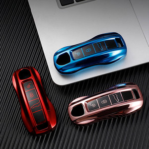 Housse de clé de voiture pour <span class=keywords><strong>Porsche</strong></span> Panamera Spyder Carrera <span class=keywords><strong>Macan</strong></span> Boxster Cayman Cayenne 911 970 981 991, étui de protection pour clé de voiture - Product Image 4