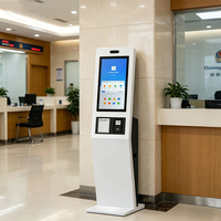 Système de gestion de files d'attente électronique d'intérieur à écran tactile avec lecteur de codes-barres et imprimante de tickets pour banques et hôpitaux - Fonction SDK