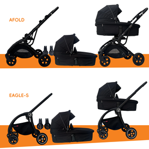 Nouveau-né, <span class=keywords><strong>nacelle</strong></span>, porte-bébé, berceau, siège de poussette, capacité de charge de 20 kg, cadre en alliage d'aluminium et polyester, noir gris, pliable - Product Image 5