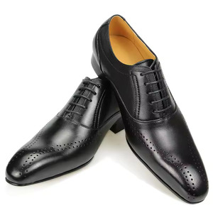 Chaussures basses pour hommes en cuir véritable personnalisées, style Oxford, antidérapantes, désodorisantes, avec fonction de massage, pour occasions formelles - Product Image 1
