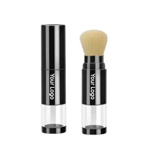 Pinceau de maquillage rétractable 15 ml avec conteneur de poudre libre, poils synthétiques rechargeables, pinceau kabuki portable pour poudre visage, idéal pour les voyages - Product Image 2