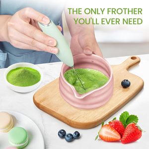 ชุดเครื่องตีชาเขียวชุดทำชามช้อนตักที่ใส่ชาแบบญี่ปุ่นอุปกรณ์เริ่มต้นของขวัญสำหรับพิธี (สีชมพู9แพ็ค) - Product Image 5