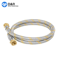 Tuyau de Douche Flexible Tressé Double en Acier Inoxydable 304/201 Haute Pression, Personnalisé, Vente en Gros Usine D&R