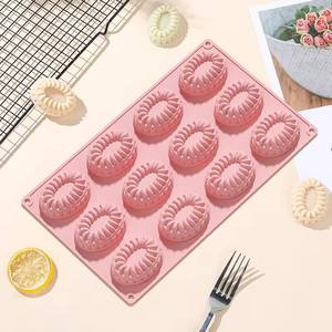MUYULINS factory can customize 12-cavity molds, LFGB platinum non-stick, BPA-free <b>silicone</b> cake molds - Product Image 2