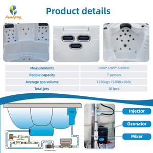 Venta directa de fábrica, el mejor <span class=keywords><strong>jacuzzi</strong></span> sobre el suelo, paneles acrílicos para 7 <span class=keywords><strong>personas</strong></span>, piscina - Product Image 3