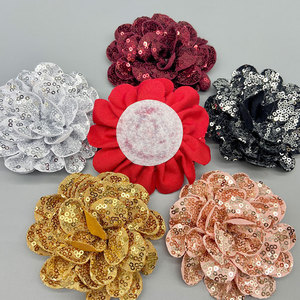 Handmade <b>Sequined</b> Flower 3D Fabric Flower 31-50mm For Garment Accessories - Product Image 2