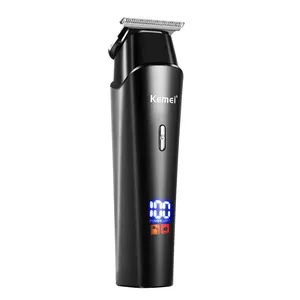 Wholesale Electric Hair Clipper Zero Gapped T-Blade Hair Trimmer With LCD Low Noise KM-1113