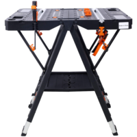 Table de travail pliante, établi de menuiserie portable avec pinces de 12 pouces pour garage, table de menuiserie mobile, table de coupe