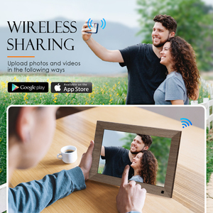 Bằng gỗ 10.1 inch Android Khung ảnh kỹ thuật số với Wifi và ứng dụng - Product Image 2