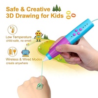Kit de Lápiz 3D STEM Robot Caminante para Niños, Seguro a Baja Temperatura, Inalámbrico, Recargable, con Filamento PCL de 10 Colores, Juguete Educativo, Set de Regalo