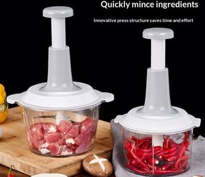 Picadora de Verduras de Plástico de 2.0 L con Recipiente Grande, Picadora de Carne, Frutas, Hierbas, Ajo y Cebolla, Manual, Semiautomática - Product Image 2