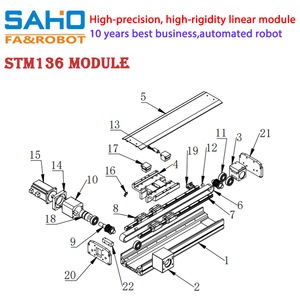 SAHO Módulo de Guía Lineal de Precisión STM136 de Bajo Costo, de Aluminio, Antipolvo, Carril de 4000mm, Cojinete de Motor Deslizante para Grabado CNC - Product Image 5
