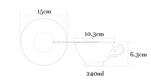 De 240ml a granel té de china café china de hueso tazas y plato para fiesta regalo - Product Image 2