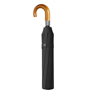 Jinjiang YLF Classic Polyester Folding <b>Umbrella</b> Supplier Solid Wood Hook Semi-Auto Open Promotional Large Gift Gentleman - Product Image 2