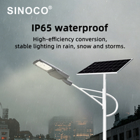 Lampe solaire de rue extérieure étanche IP66 Sinoco, éclairage extérieur rural, 6m 12m, lampe solaire de rue LED