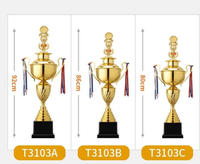 Trofeo de Fútbol de Metal Dorado Grande, Personalizable, Recuerdo Artesanal de Metal para Eventos Deportivos y Torneos