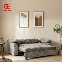 Luxuriöses Dunkelgraues Stoff-Sofabett mit Schwammfüllung, Faltbar, Zweisitzer, Modern, Konvertierbar für Apartment, Schlafzimmer, Wohnzimmer GSTAR