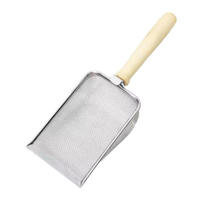 Pelle à litière pour chat en acier inoxydable avec manche en bois, outil spécial pour le nettoyage du sable à bentonite