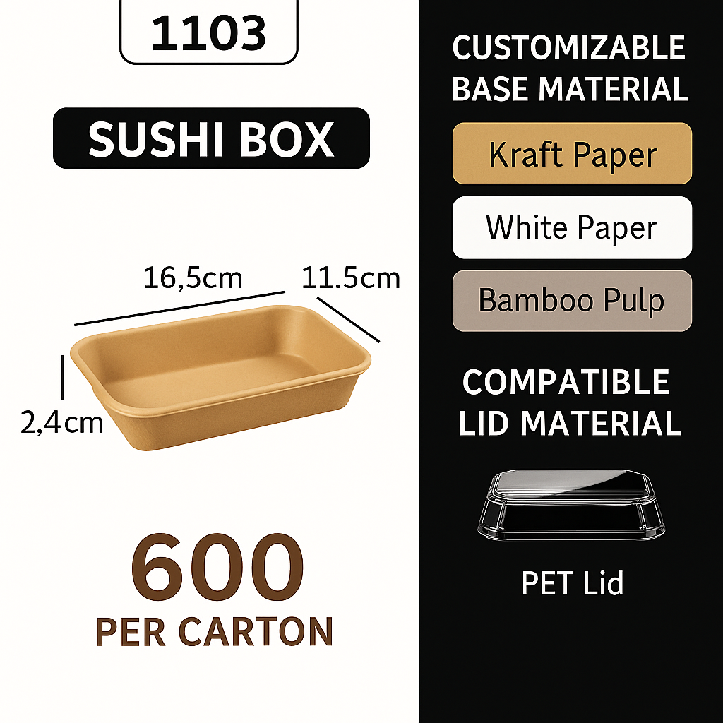 1103 Sushi Box with Lid