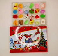 Coffret Cadeau de Noël 24 Pièces : Calendrier de l'Avent avec Jouets Squishy Anti-Stress à Presser pour Enfants et Fêtes