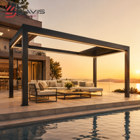 Pergola rétractable motorisée en aluminium, gazebo, pavillon pour patio, jardin, restaurant et utilisation en projets commerciaux en extérieur