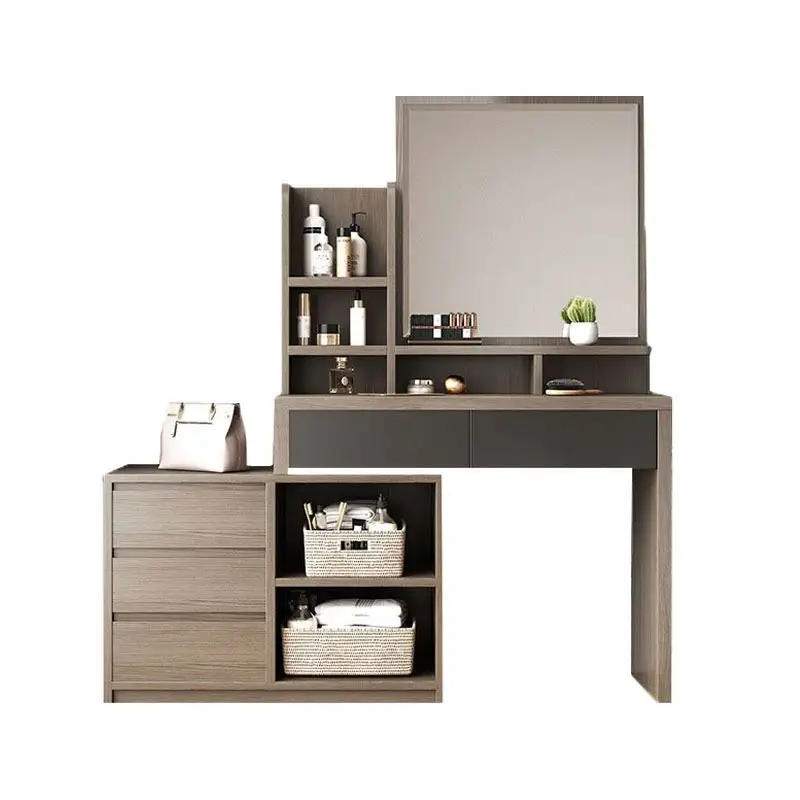 Với Gương Bằng Gỗ Phong Cách Thời Trang Thiết Kế Đơn Giản Tóc Dresser NỘI THẤT PHÒNG NGỦ Vanity Dresser Bảng