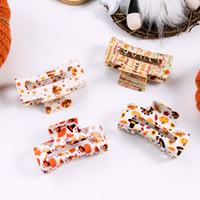 Nouvelle Pince à Cheveux en Plastique en Forme de Citrouille de Turquie, Pince à Cheveux Rectangulaire, Mignonne et de Dessin Animé, Accessoire de Cheveux pour la Fête de Thanksgiving