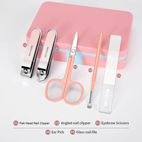 Ensemble de coupe-ongles en acier inoxydable, 5 pièces, Kit professionnel de manucure et pédicure, outils de toilettage pour la maison et les voyages
